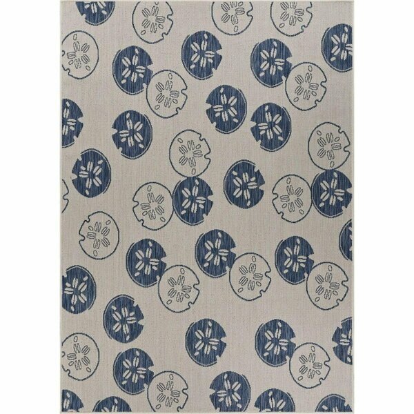 5 x 7 ft. Navy Sand Dollars Indoor & Outdoor Area Rug, Homeroots, Mfr#: 396111